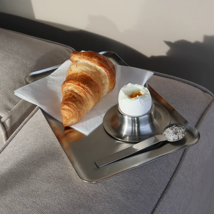 Nichba Design - Serving tray, stainless steel, egg cup