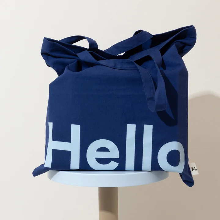 Design Letters - AJ Favourite Carrier bag, Hello / midnight blue
