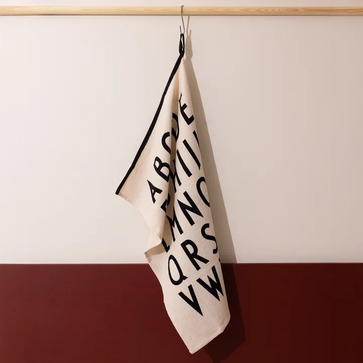 Design Letters - Premium Classic tea towel, natural / black