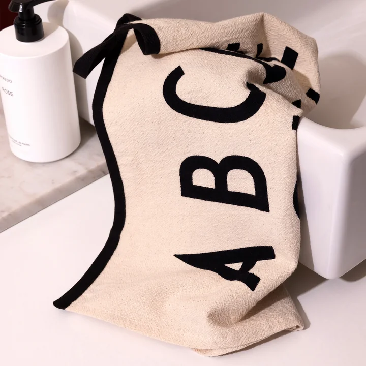 Design Letters - Premium Classic tea towel, natural / black