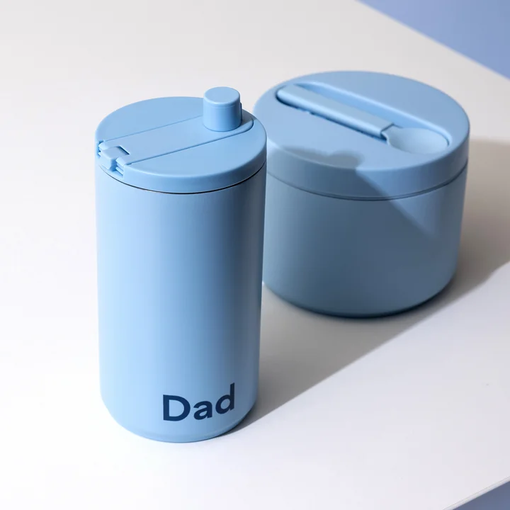 Design Letters - Travel Mug, 0.35 l, Dad / light blue