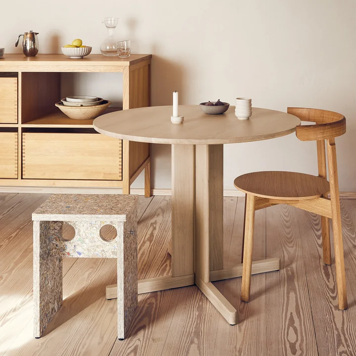 Form & Refine - Lunar chair, oiled oak / Remake stool