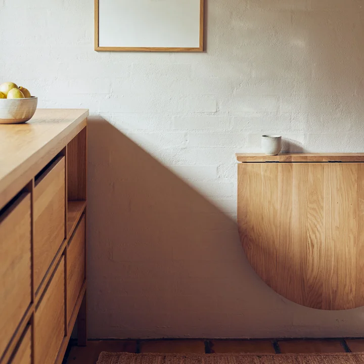 Form & Refine - Trefoil folding wall table, oak