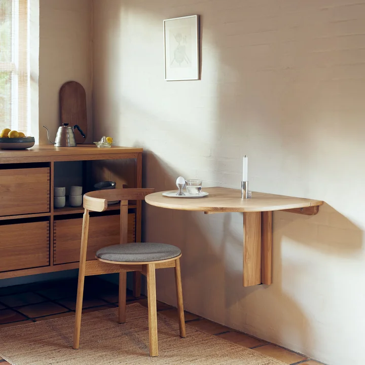 Form & Refine - Trefoil folding wall table, oak