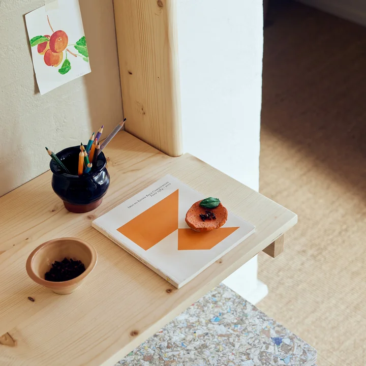 Form & Refine - Beam 3 wall-mounted secretary, 60 x 167 cm, matt lacquered pine