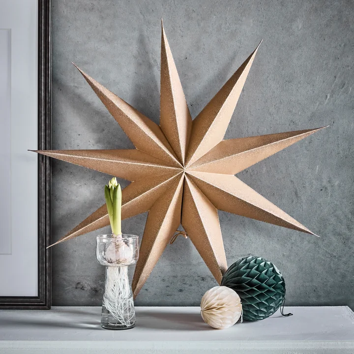 House Doctor - 9 Point Poinsettia, natural / champagne