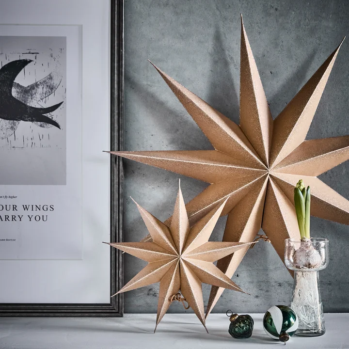 House Doctor - 9 Point Poinsettia, natural / champagne