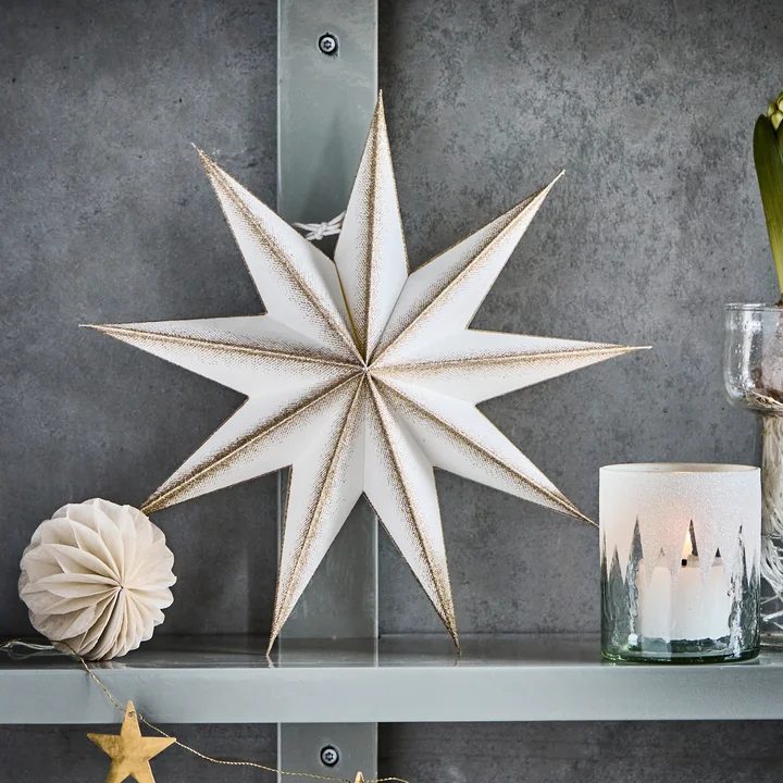 House Doctor - 9 Point Poinsettia, off-white / champagne