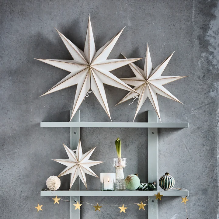 House Doctor - 9 Point Poinsettia, off-white / champagne