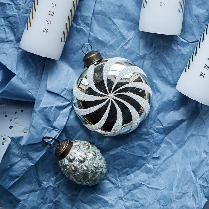 House Doctor - Cone Ornaments, Ø 4 cm, antique silver