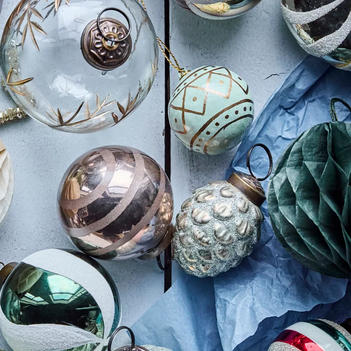 House Doctor - Cone Ornaments, Ø 4 cm, antique silver