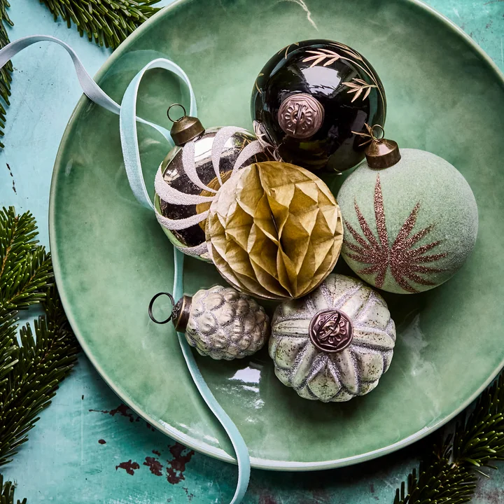 House Doctor - Cone Ornaments, Ø 4 cm, antique silver