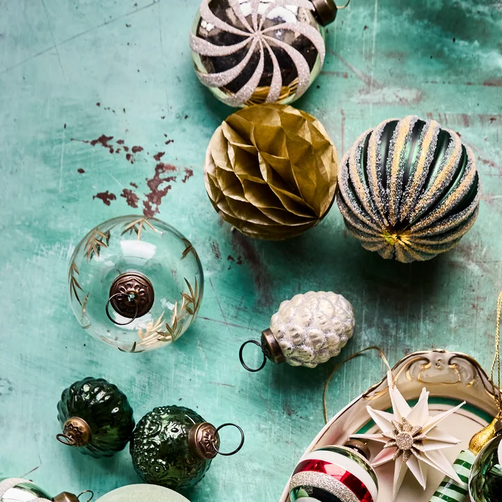 House Doctor - Cone Ornaments, Ø 4 cm, antique silver