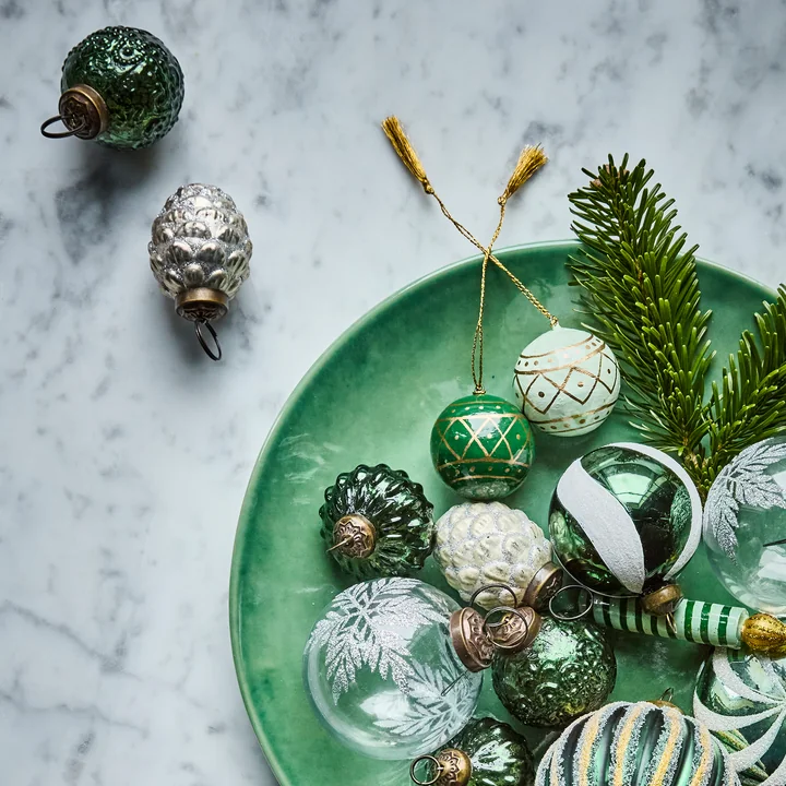 House Doctor - Cone Ornaments, Ø 4 cm, antique silver