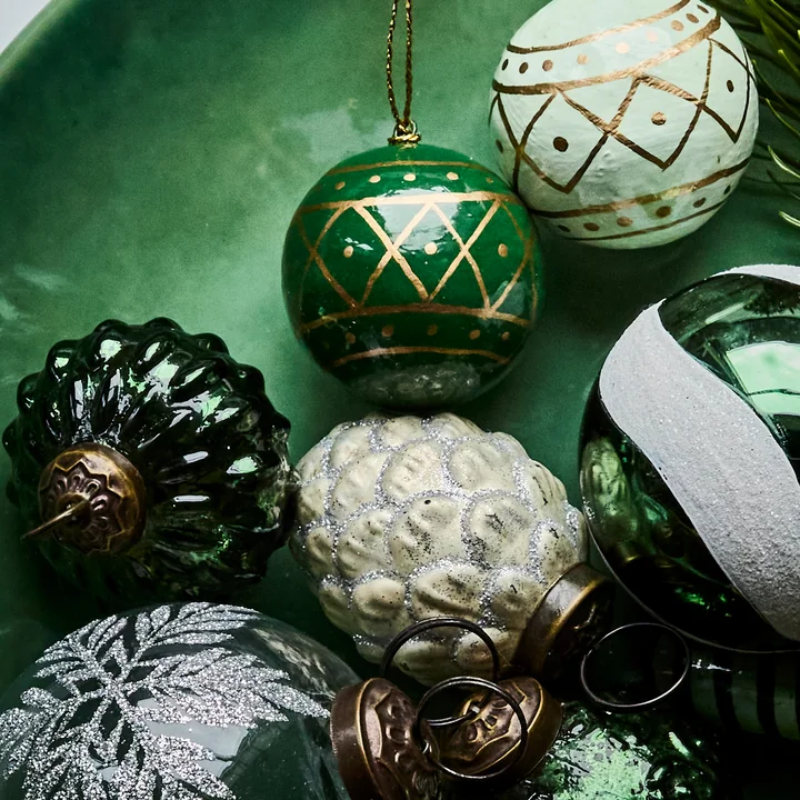 House Doctor - Cone Ornaments, Ø 4 cm, antique silver