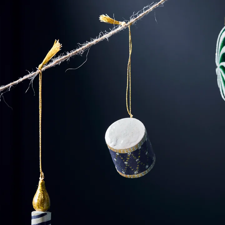 House Doctor - Drum Ornaments, Ø 3.5 cm, blue