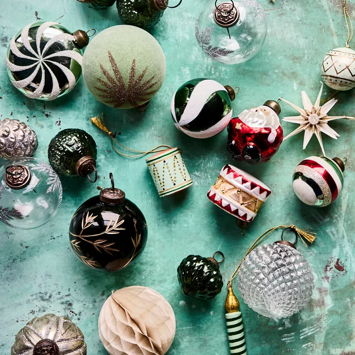 House Doctor - Drum Ornaments, Ø 3.5 cm, green