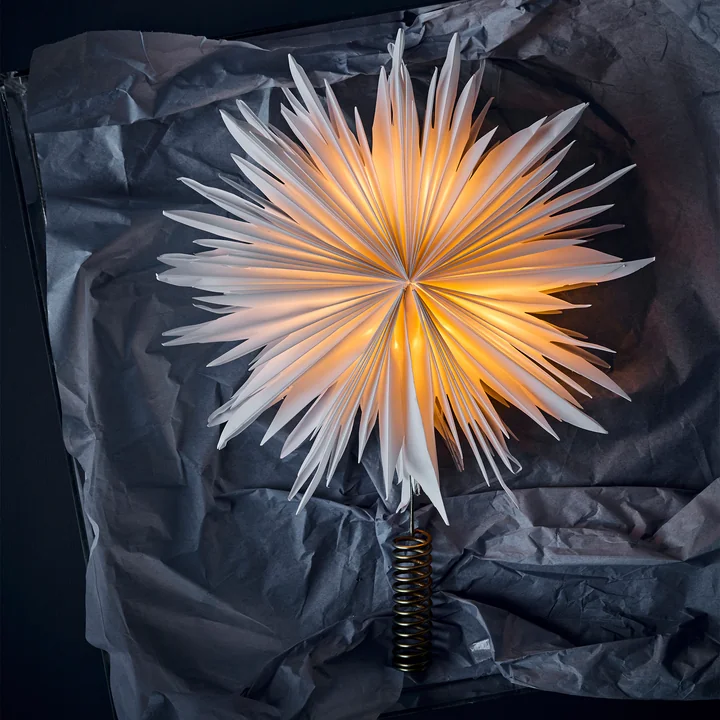 House Doctor - Gant, Top star LED Christmas tree light, white / brass finish