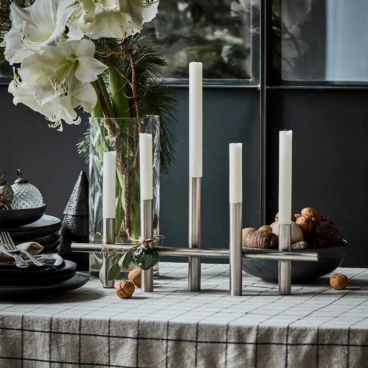 House Doctor - Maxi45 candlestick, H 20 x L 45 cm, antique silver
