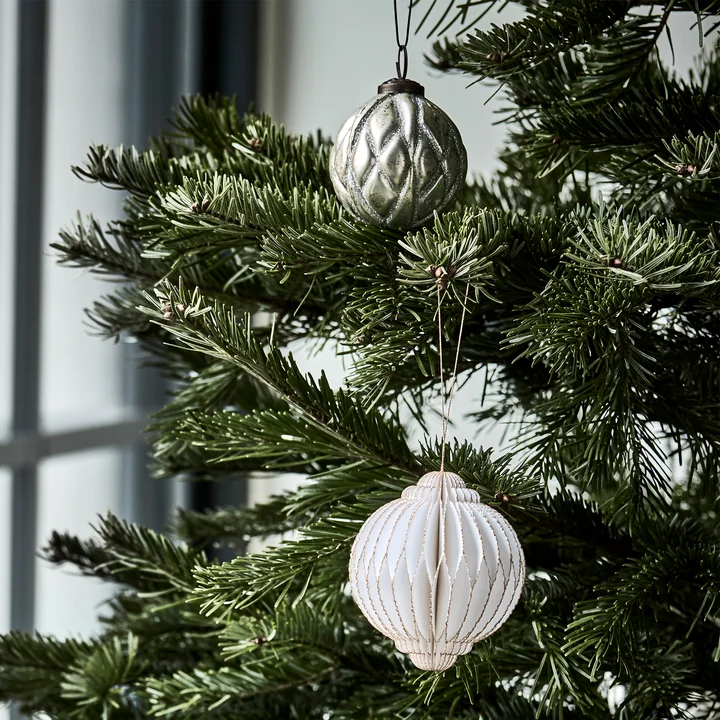 House Doctor - Rhomb Ornaments, Ø 7.5 cm, antique silver