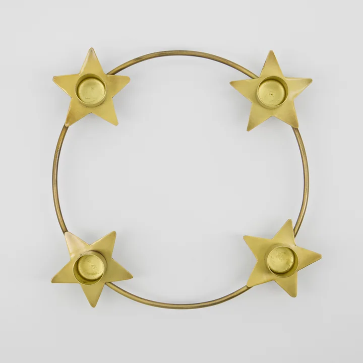 House Doctor - Stage Candlestick Ø 25 x 5 cm, antique brass