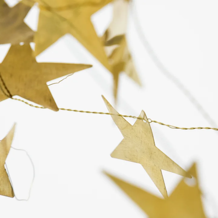 House Doctor - Stars garland, 150 cm, antique brass finish