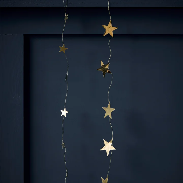 House Doctor - Stars garland, 150 cm, antique brass finish