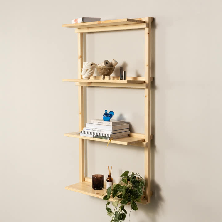 Karup Design - Groove Wall shelf, Narrow, H 120 x 66 cm, natural pine