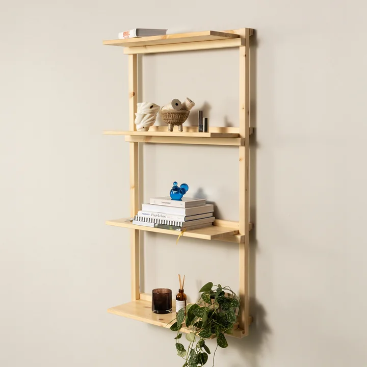 Karup Design - Groove Wall shelf, Narrow, H 120 x 66 cm, natural pine