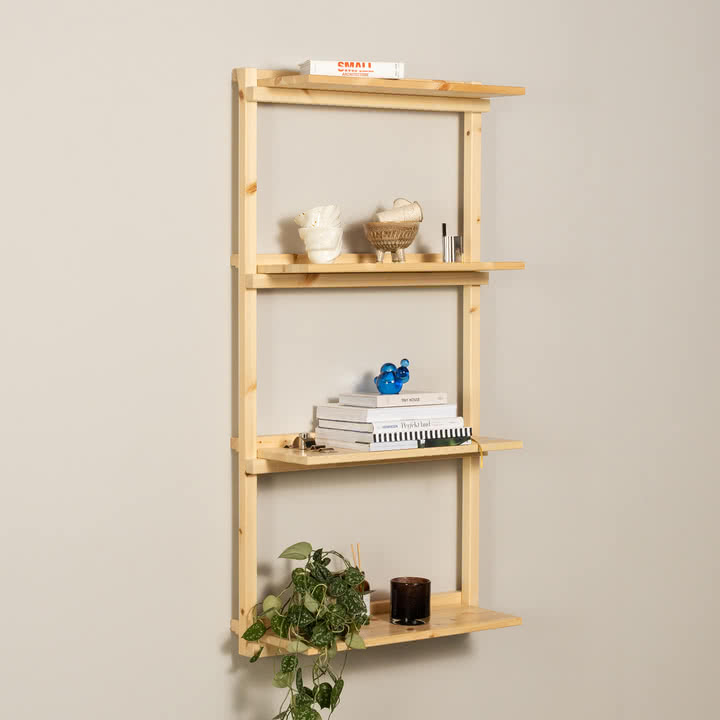 Karup Design - Groove Wall shelf, Narrow, H 120 x 66 cm, natural pine