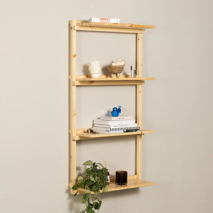 Karup Design - Groove Wall shelf, Narrow, H 120 x 66 cm, natural pine