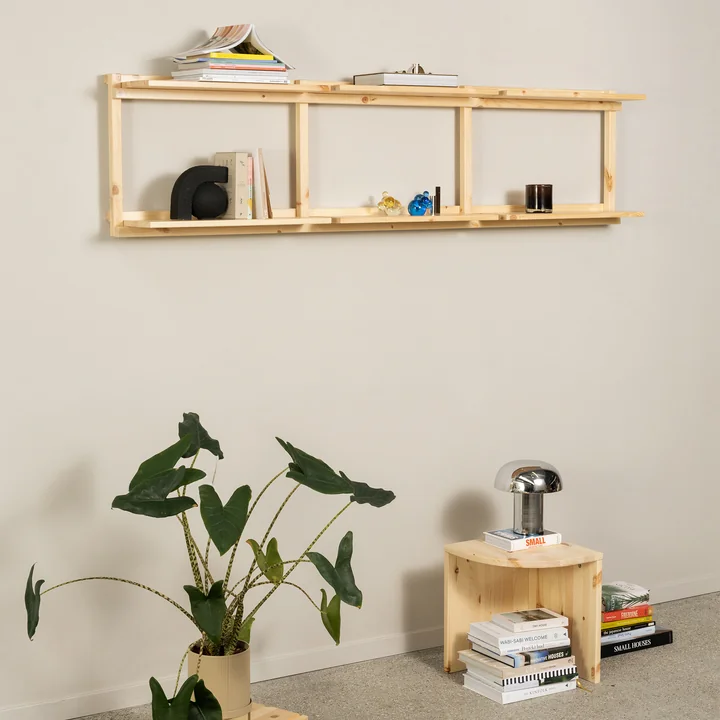 Karup Design - Groove Wall shelf, Wide, H 47.5 x 192 cm, natural pine