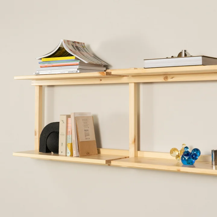 Karup Design - Groove Wall shelf, Wide, H 47.5 x 192 cm, natural pine