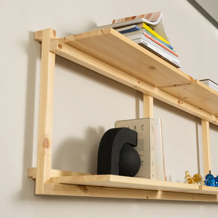 Karup Design - Groove Wall shelf, Wide, H 47.5 x 192 cm, natural pine