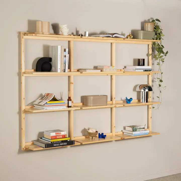 Karup Design - Groove Wall shelf, Big, H 127 x 192 cm, natural pine