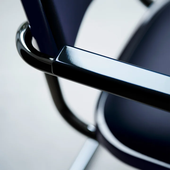 Thonet - S 64 P Serious Armchair, titanium / graphite-blue (JS. by Jil Sander)