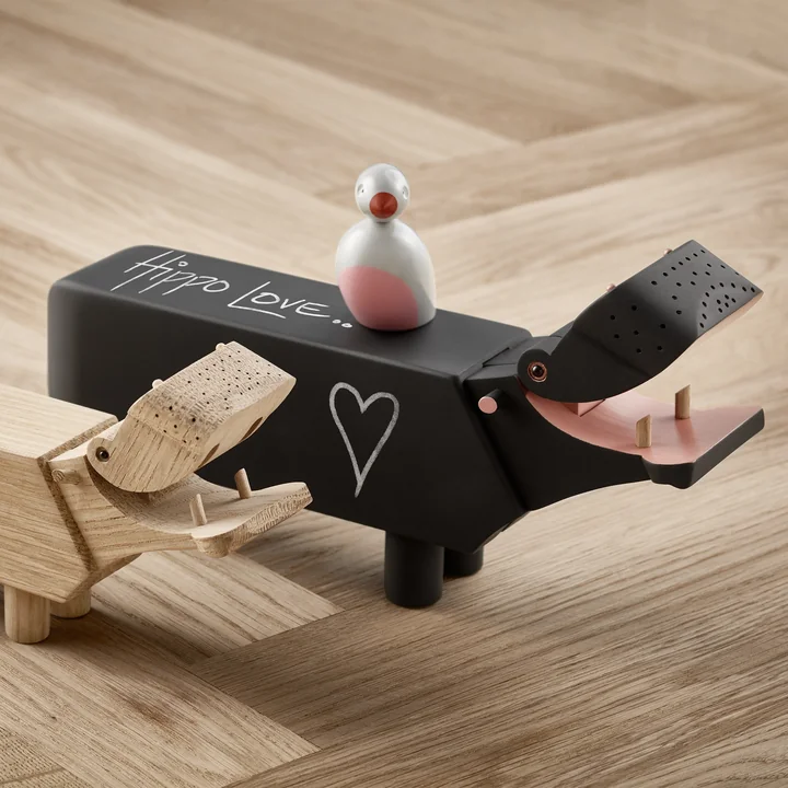 Kay Bojesen - Wooden hippopotamus, black
