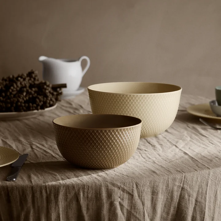 Lyngby Porcelæn - Rhombe Bowl, marble and clay