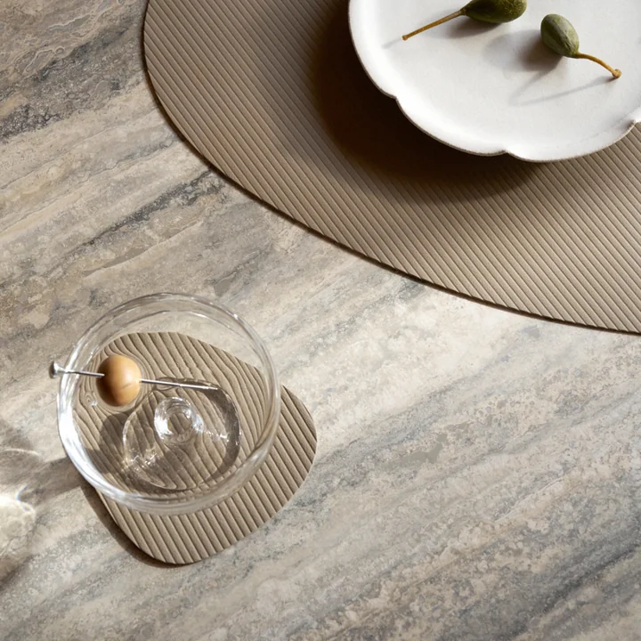 Lind DNA - Glasuntersetzer Curve , Corduroy clay brown