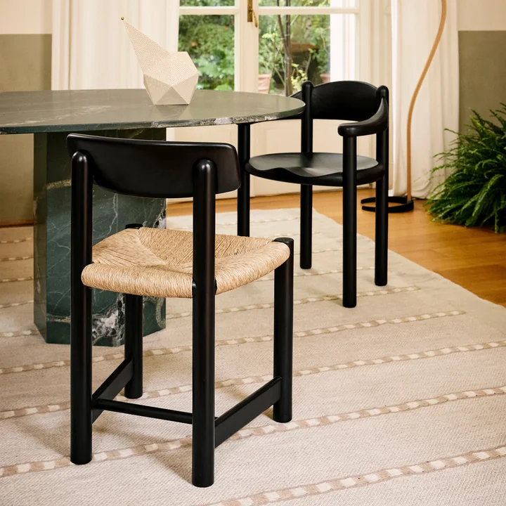 Gubi - Daumiller chair, black-brown / natural