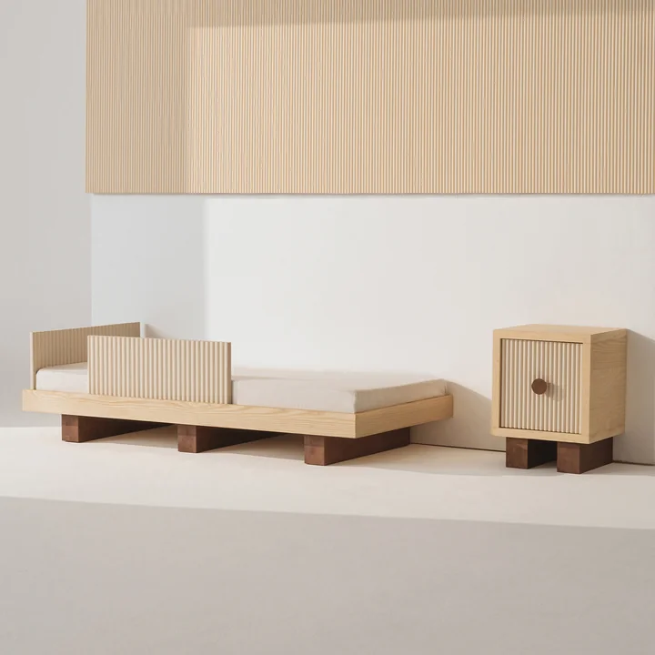 Nobodinoz x Heju - Day bed & Junior bed and bedside table H 52 cm, natural ash