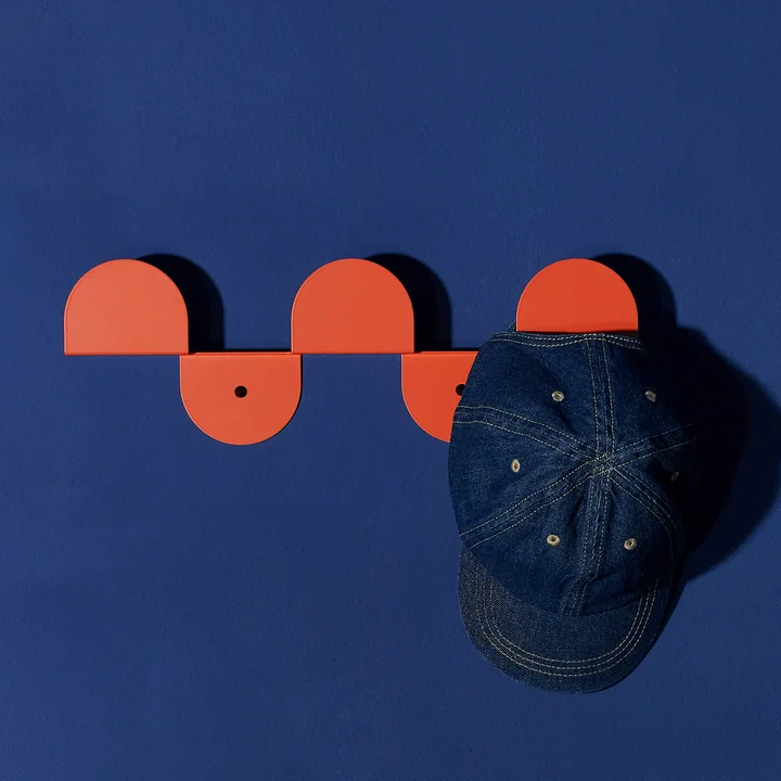 Nobodinoz - Vibes Wall coat rack, 37 cm, burnt red