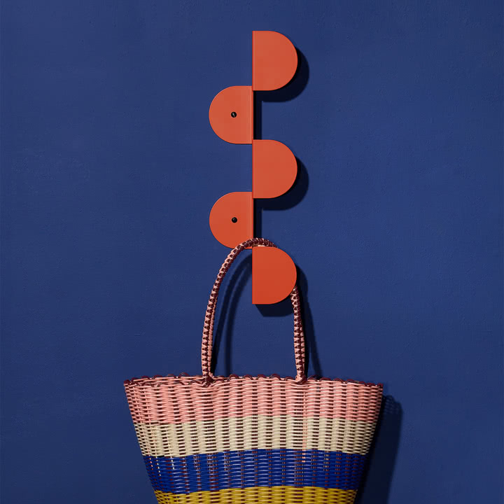 Nobodinoz - Vibes Wall coat rack, 37 cm, burnt red