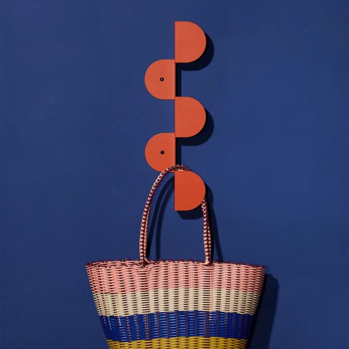 Nobodinoz - Vibes Wall coat rack, 37 cm, burnt red