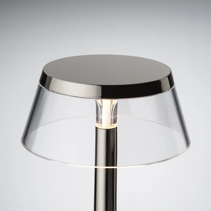 Flos - Bon jour Unplugged Rechargeable table lamp, Color Tune, black chrome