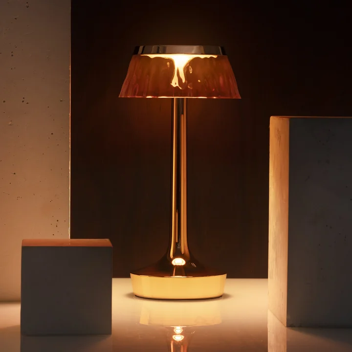 Flos - Bon jour Unplugged Rechargeable table lamp, Color Tune, copper