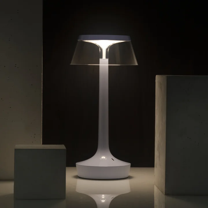Flos - Bon jour Unplugged Rechargeable table lamp, Color Tune, faded blue
