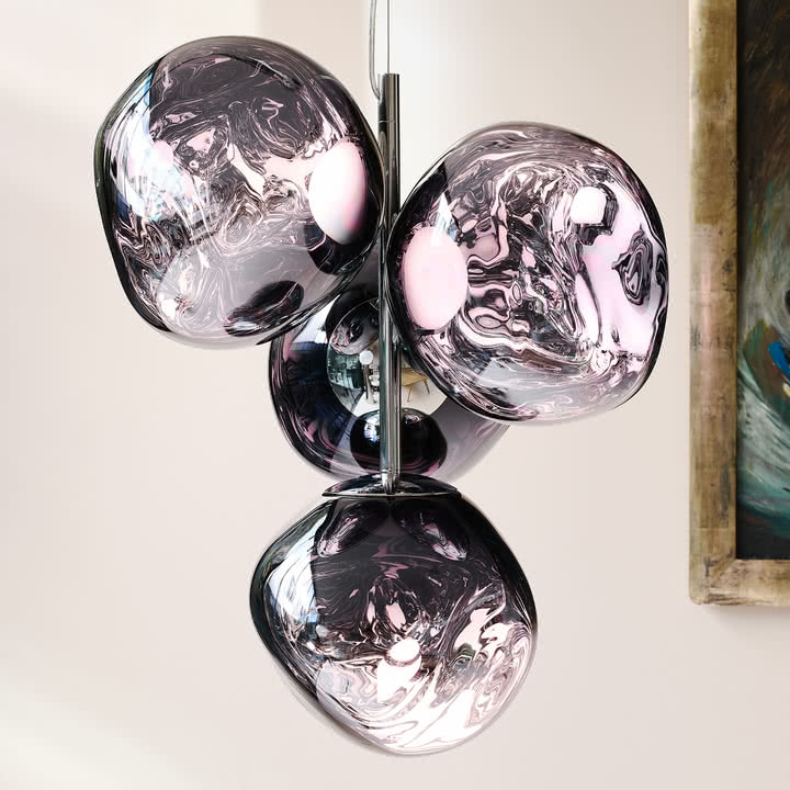 Tom Dixon - Melt Mini LED chandelier, smoke / silver