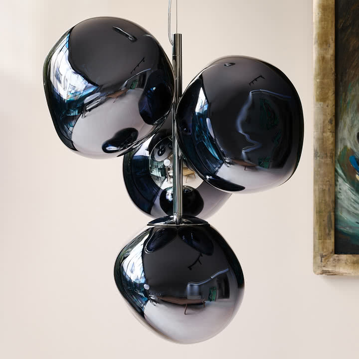 Tom Dixon - Melt Mini LED chandelier, smoke / silver