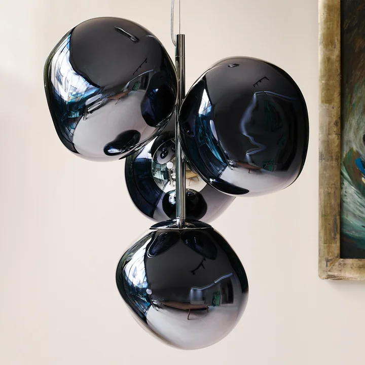 Tom Dixon - Melt Mini LED chandelier, smoke / silver